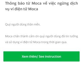 Ví Moca thông báo dừng hoạt động sau 5 năm về tay Grab