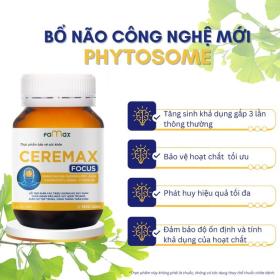  TPBVSK Ceremax Focus - Giải pháp hỗ trợ tăng cường trí nhớ, &apos;xóa sổ&apos; đau đầu nhờ công nghệ mới Phytosome 