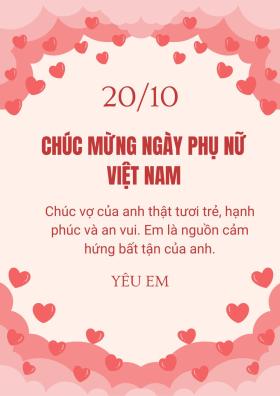 Lời chúc mừng 20/10 tặng vợ, người yêu, bạn gái