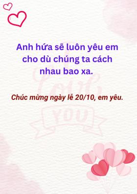 Lời chúc mừng 20/10 tặng vợ, người yêu, bạn gái